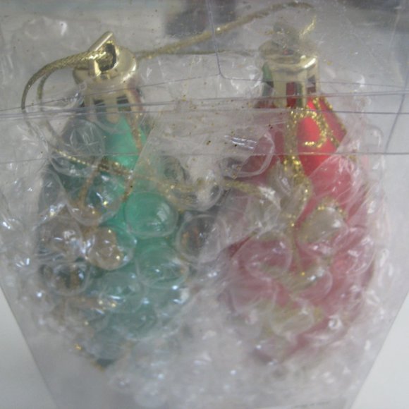 Irish Ireland Shamrock Teardrop Christmas Ornament Set of 2 Red Green Gold - Picture 14 of 14